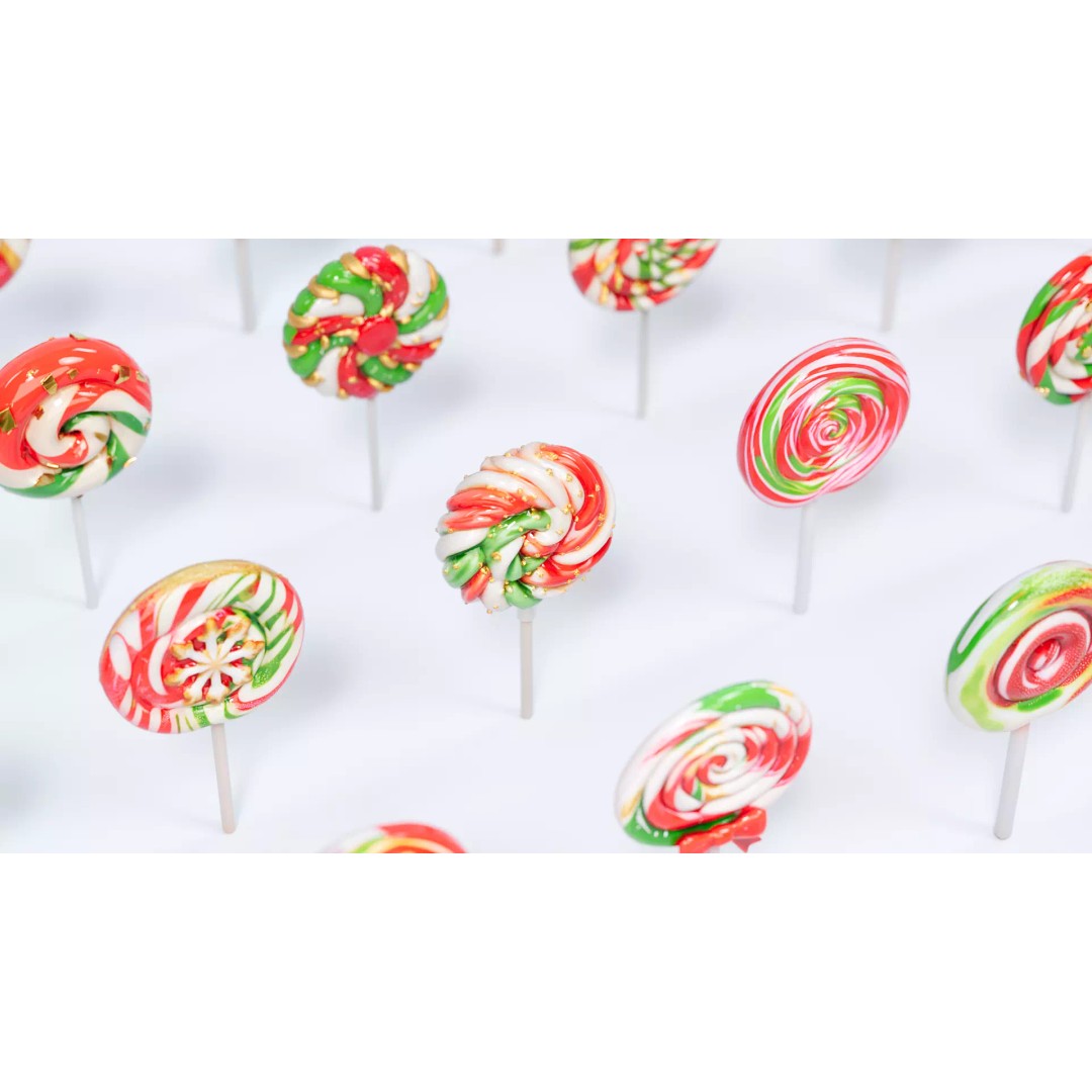 Whirlpool Lollipop 3D Model – Christmas Style PBR Asset, FBX, OBJ - View 4