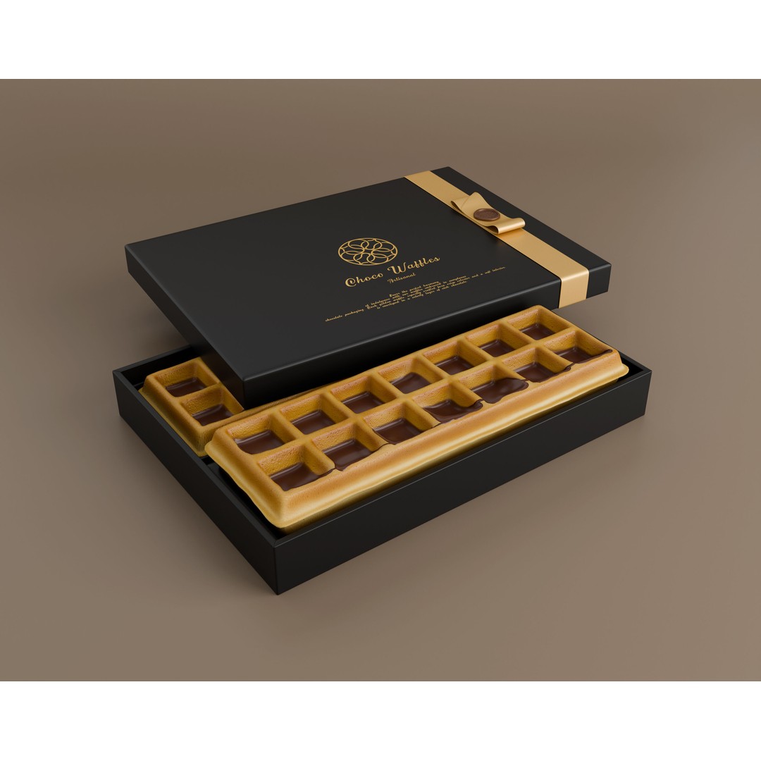 Waffles 3D Model – Realistic Low Poly Food Asset, FBX - View 4