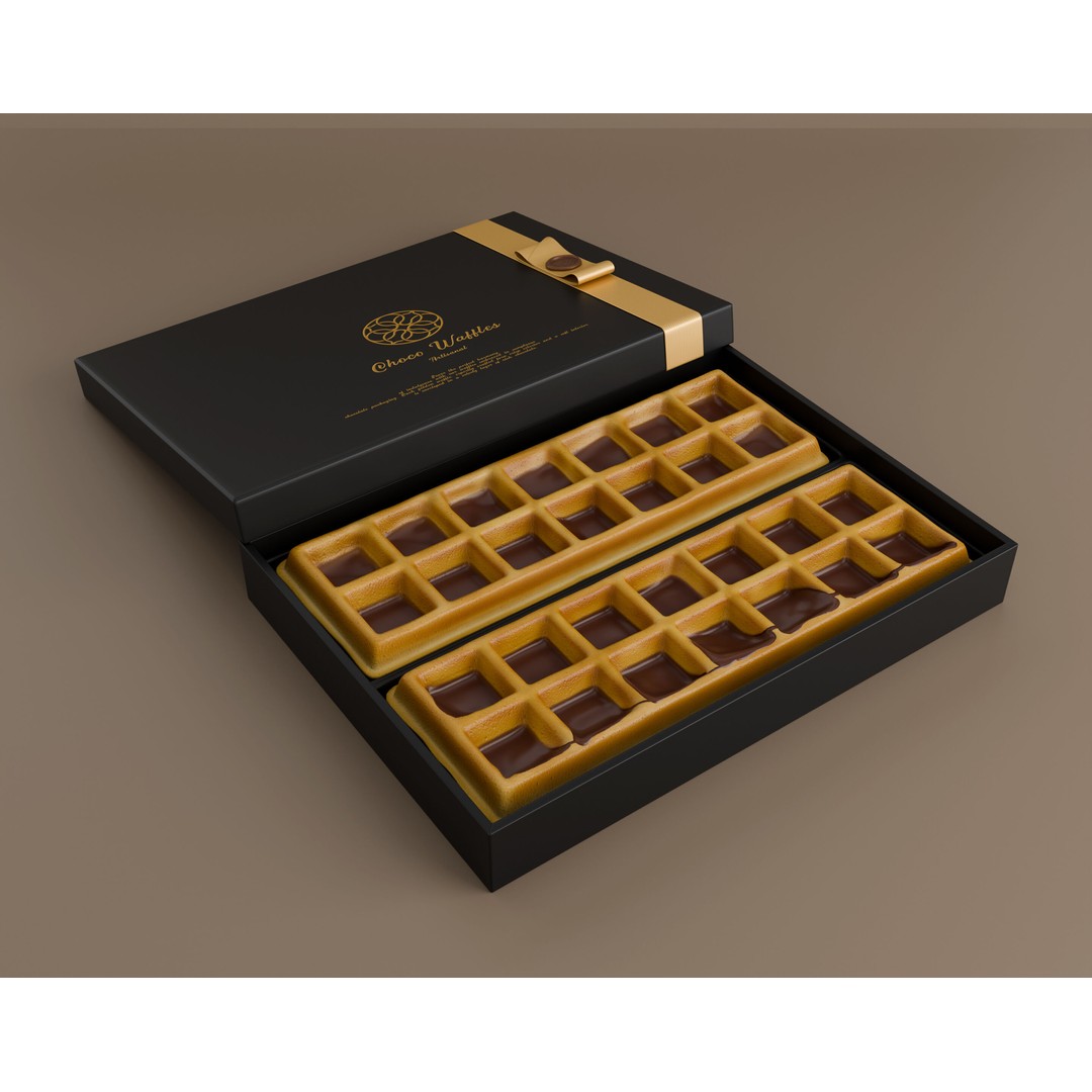Waffles 3D Model – Realistic Low Poly Food Asset, FBX - View 5