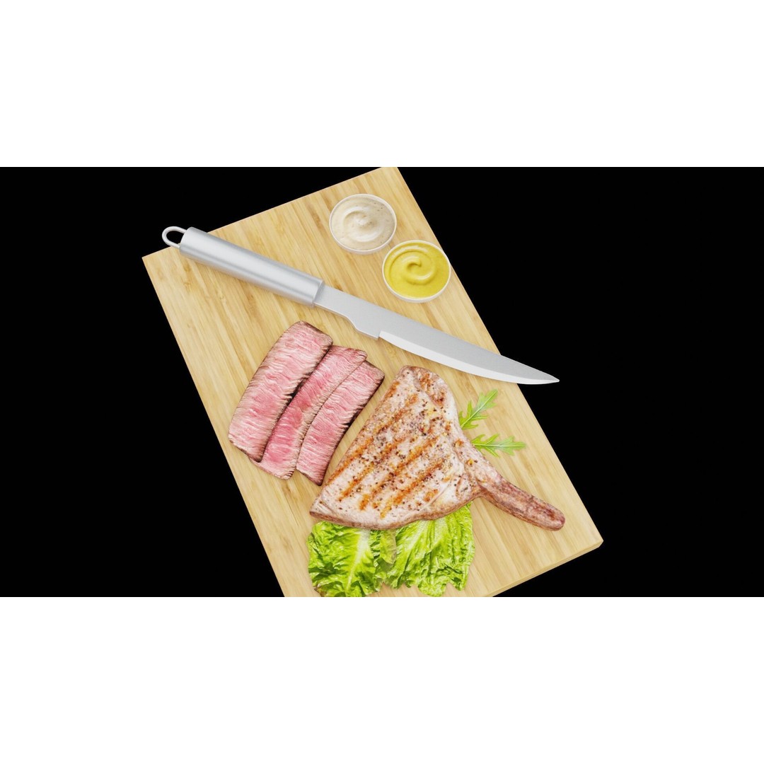 Cut Rib of Beef Plate 3D Model – Low Poly PBR Asset, FBX, OBJ