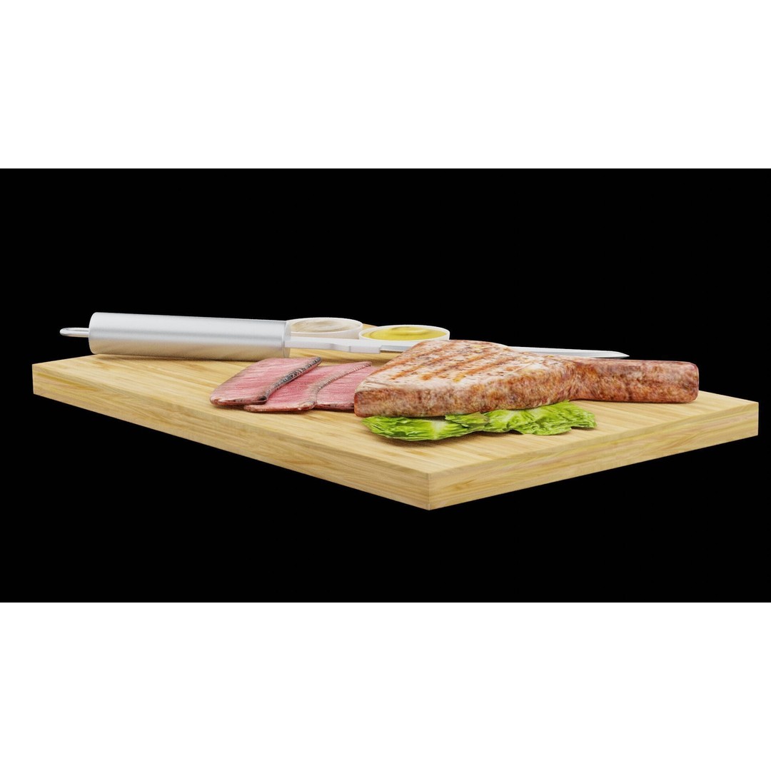 Cut Rib of Beef Plate 3D Model – Low Poly PBR Asset, FBX, OBJ - View 4