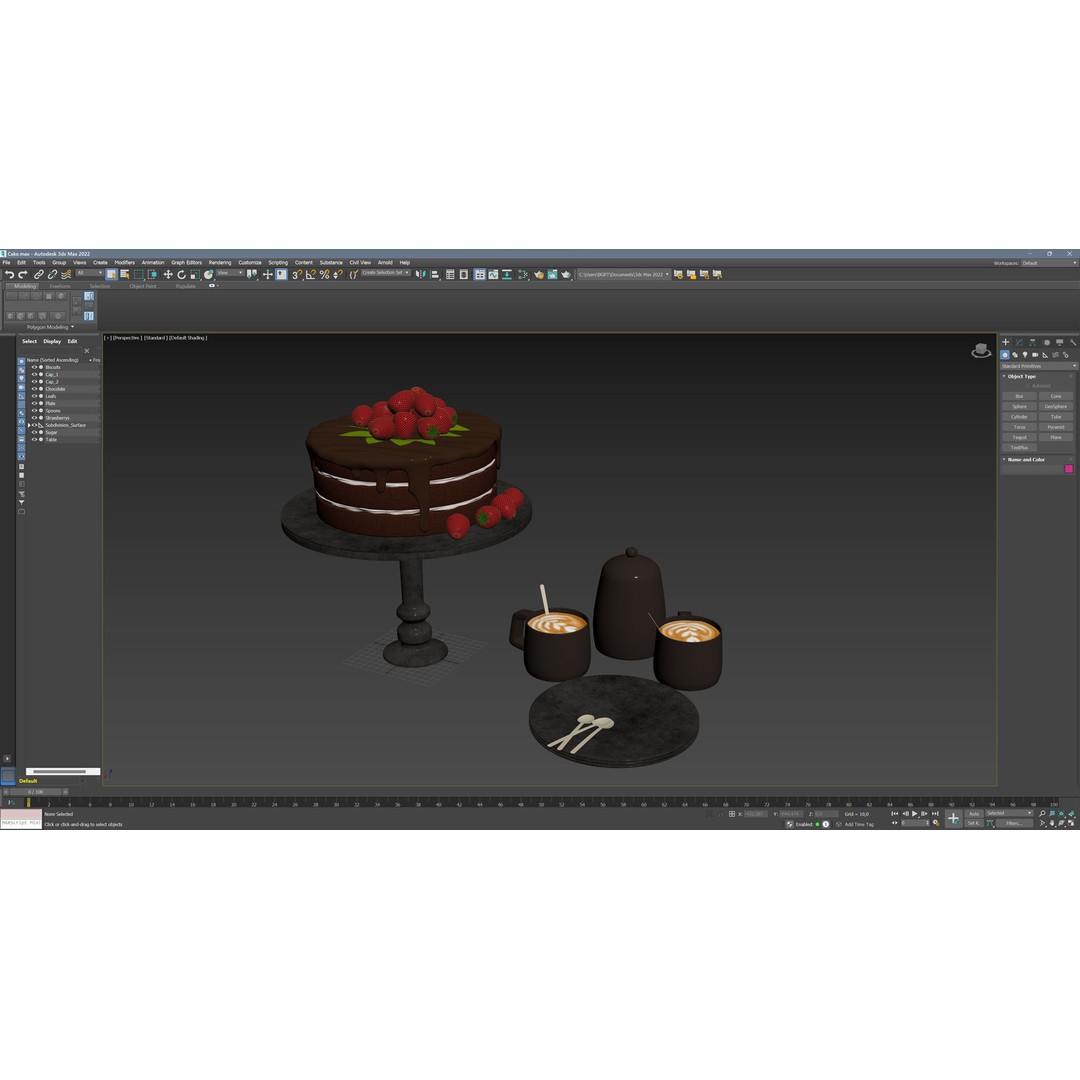 Cake 3D Model – PBR Low Poly Game Asset, FBX, OBJ, Blender - View 14