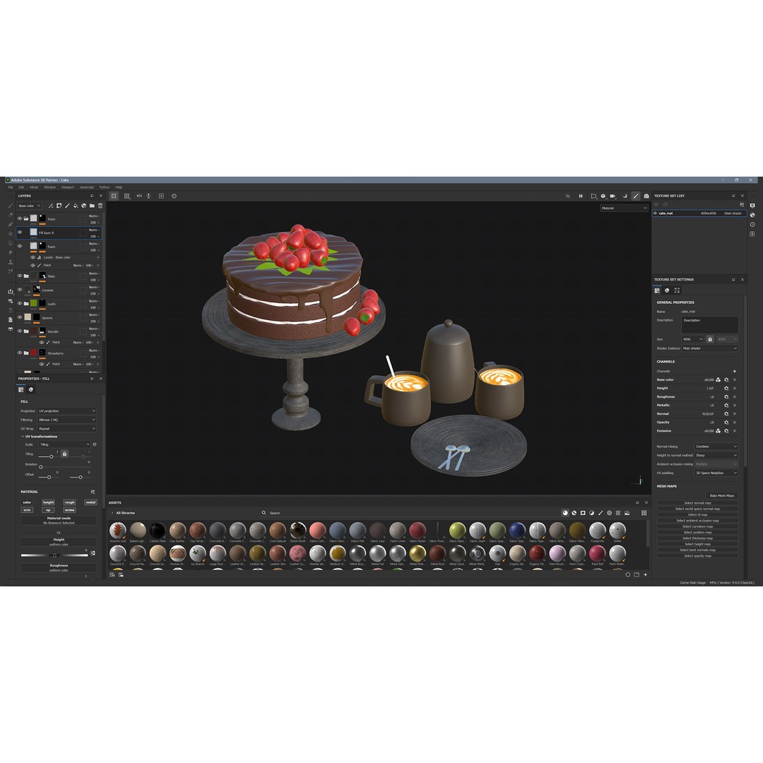Cake 3D Model – PBR Low Poly Game Asset, FBX, OBJ, Blender - View 15