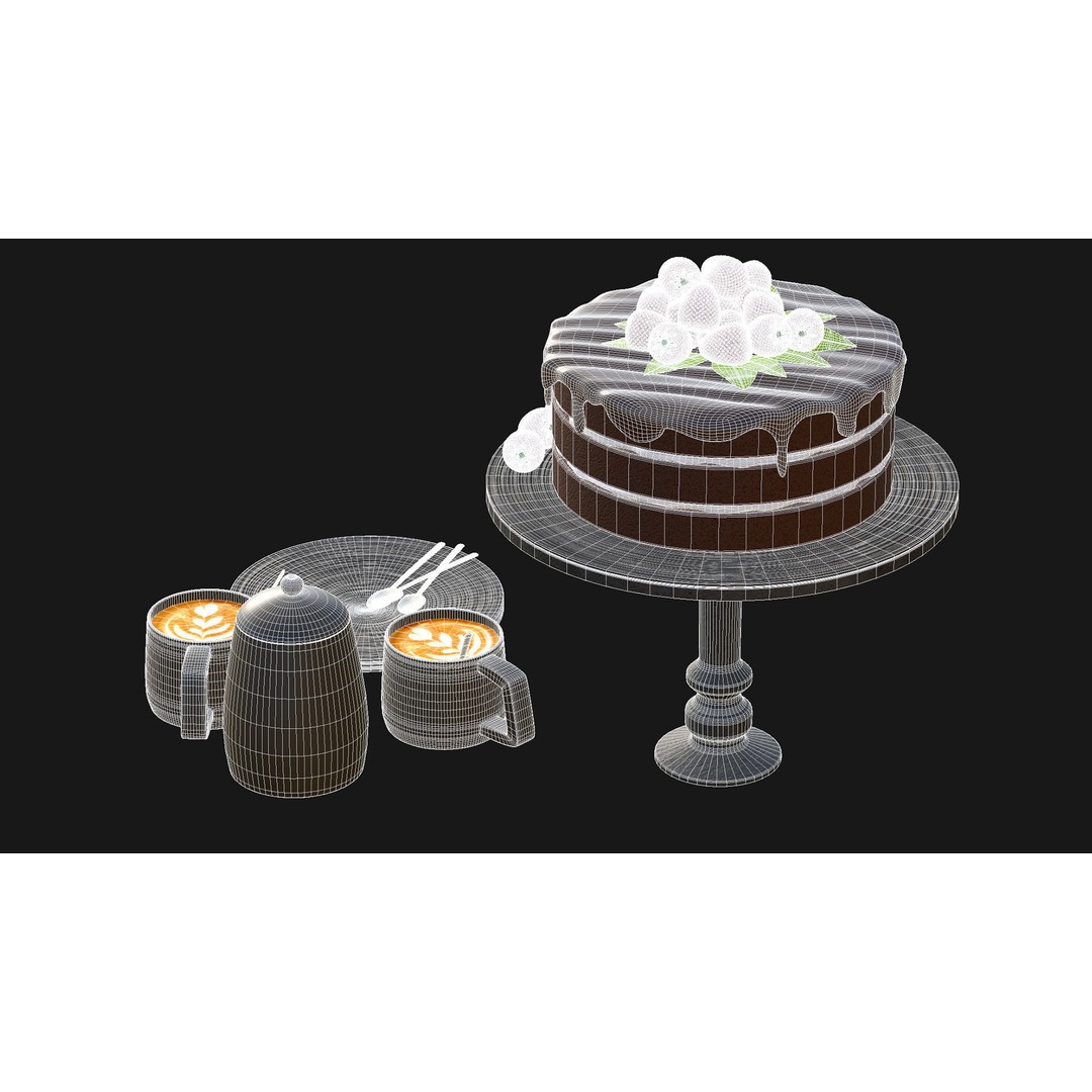 Cake 3D Model – PBR Low Poly Game Asset, FBX, OBJ, Blender - View 16