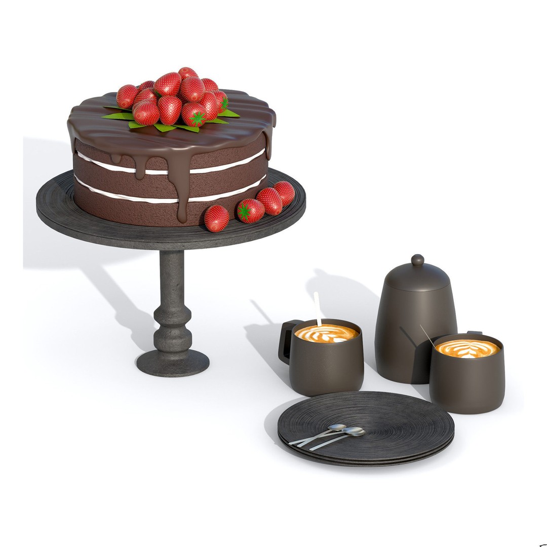 Cake 3D Model – PBR Low Poly Game Asset, FBX, OBJ, Blender - View 3