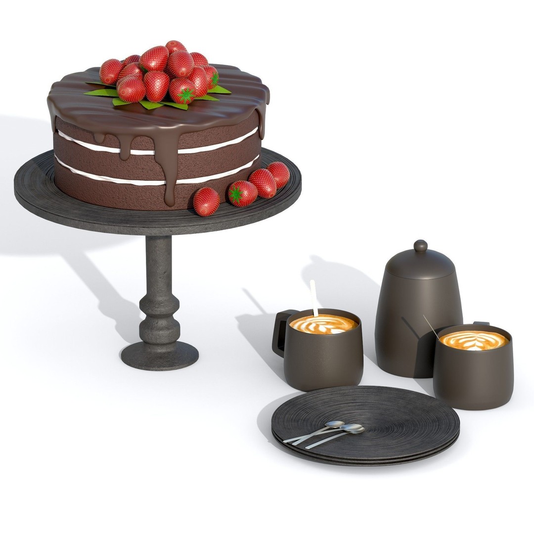 Cake 3D Model – PBR Low Poly Game Asset, FBX, OBJ, Blender - View 4