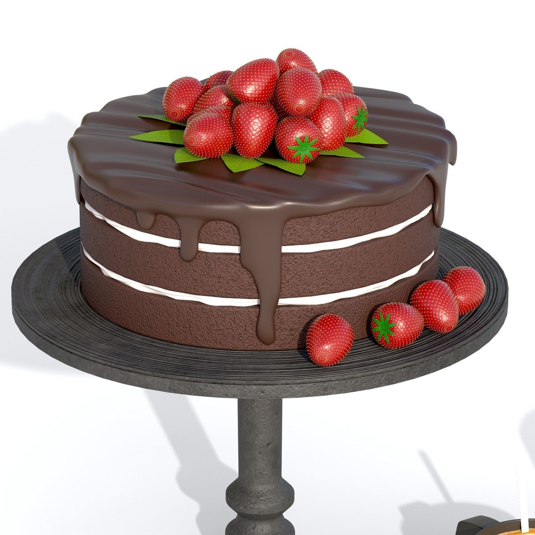 Cake 3D Model – PBR Low Poly Game Asset, FBX, OBJ, Blender - View 8