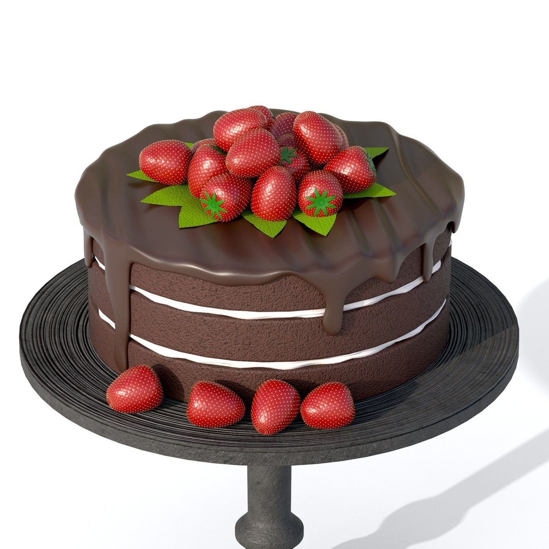 Cake 3D Model – PBR Low Poly Game Asset, FBX, OBJ, Blender - View 9
