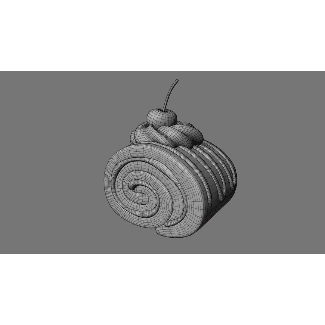 Stylized Cake Roll 3D Model – Dessert Asset with PBR Textures, FBX - View 7