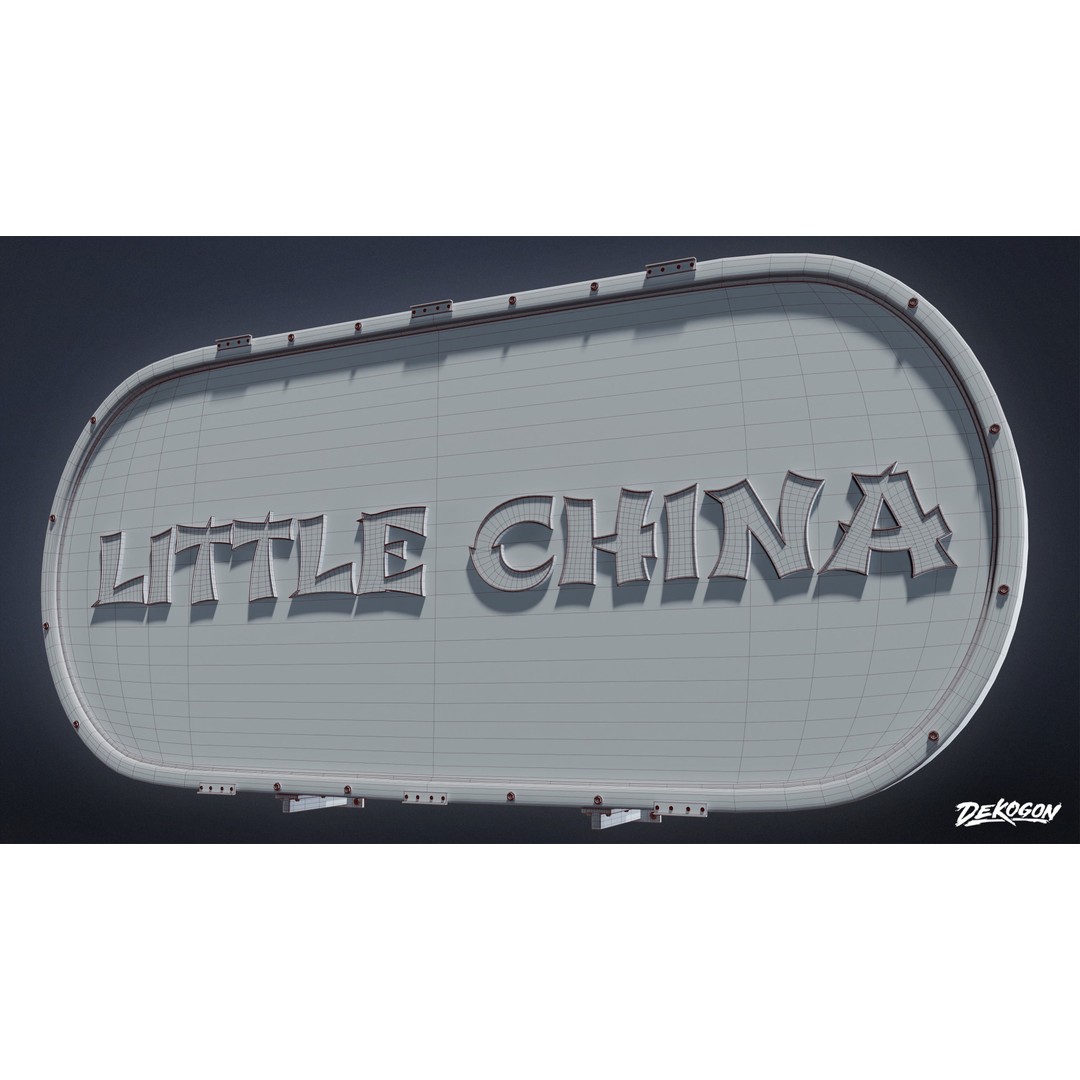 Chinese Food Sign 3D Model – Low Poly Game Asset, FBX - View 13