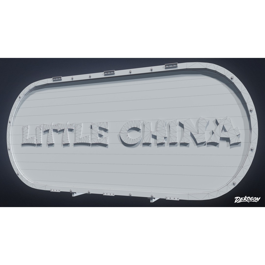 Chinese Food Sign 3D Model – Low Poly Game Asset, FBX - View 3