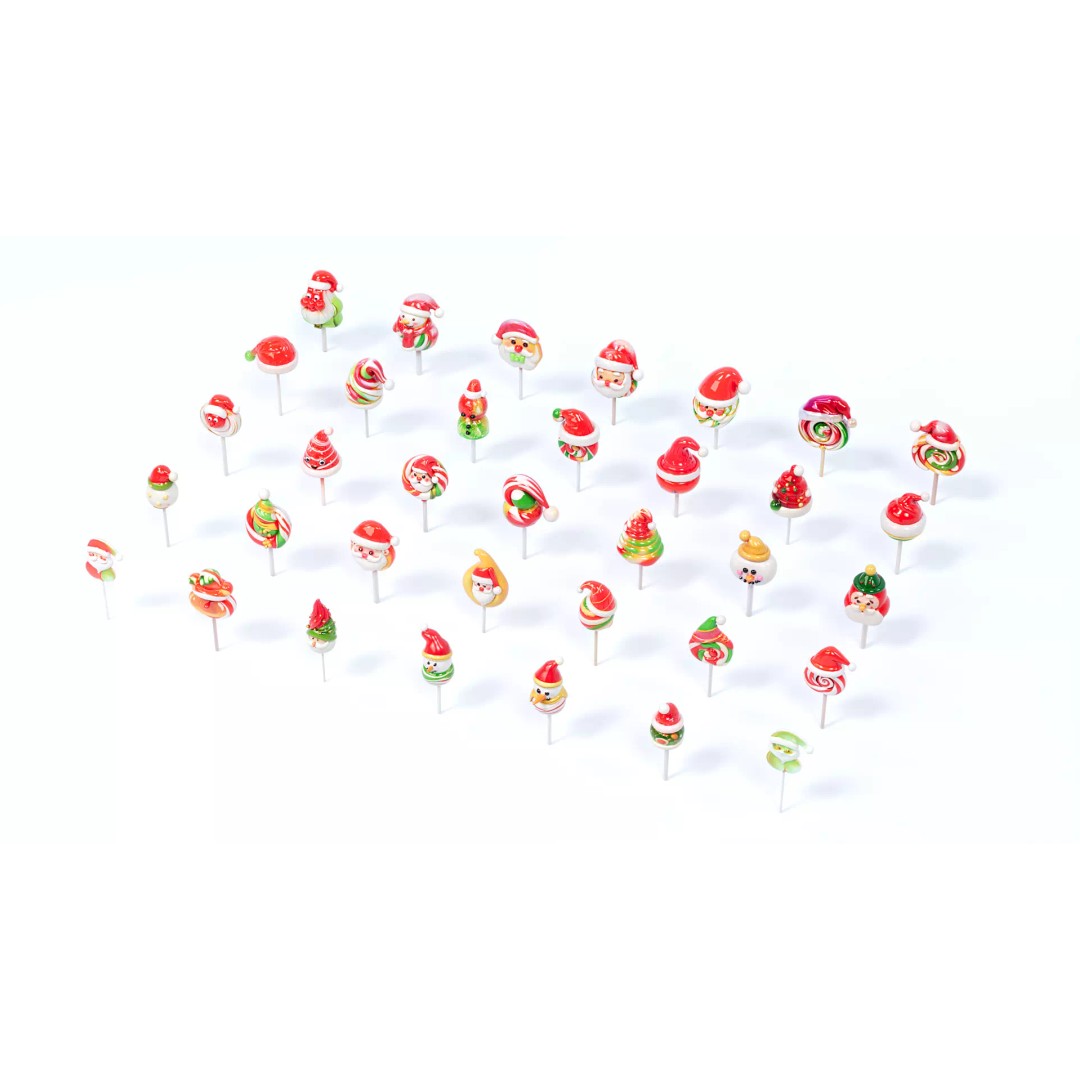 Christmas Hat Lollipop 3D Model – PBR Textures, Game Ready, FBX - View 3