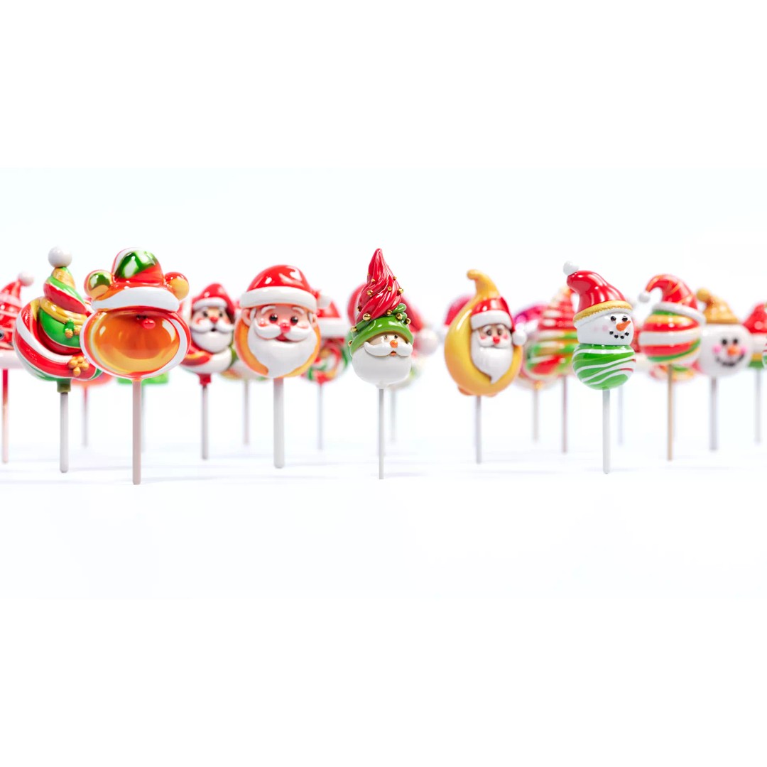 Christmas Hat Lollipop 3D Model – PBR Textures, Game Ready, FBX - View 5