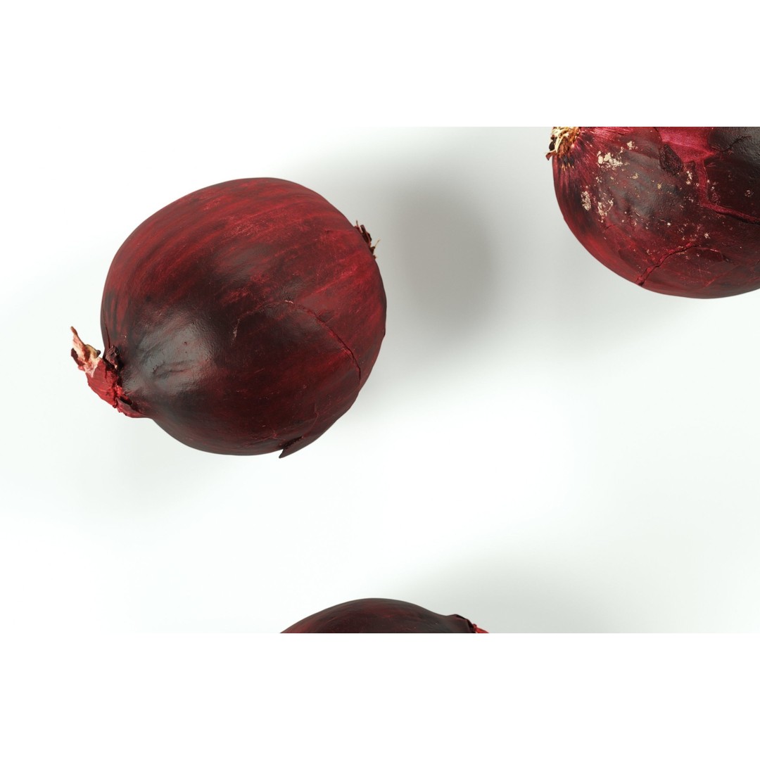 Red Onion 3D Model – Raw Vegetable with 8K Textures, FBX, OBJ - View 5