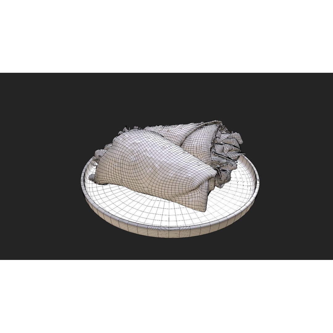 Shawarma Burrito Grilled Kebab 3D Model – Low Poly PBR Food Asset, FBX, OBJ - View 17