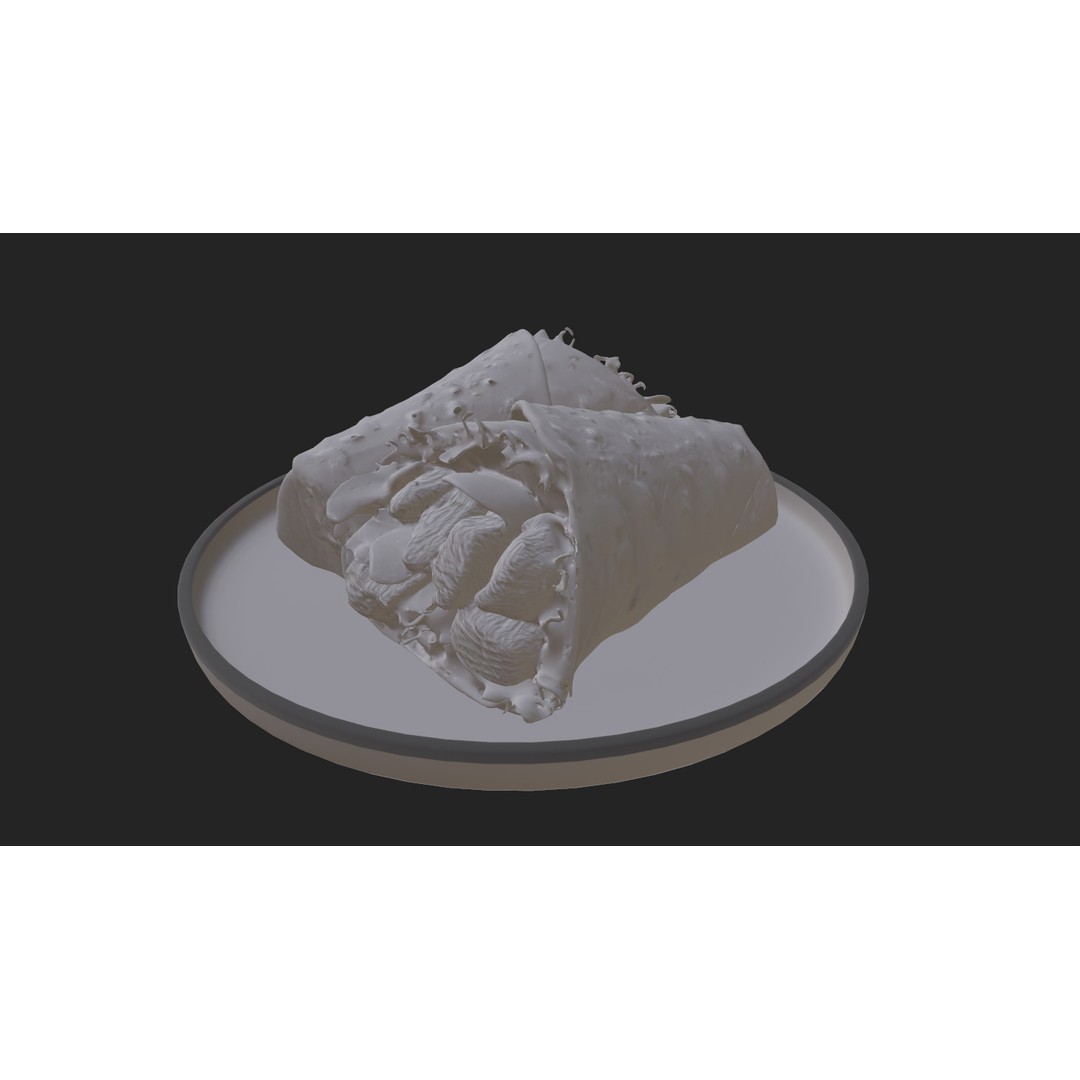 Shawarma Burrito Grilled Kebab 3D Model – Low Poly PBR Food Asset, FBX, OBJ - View 20