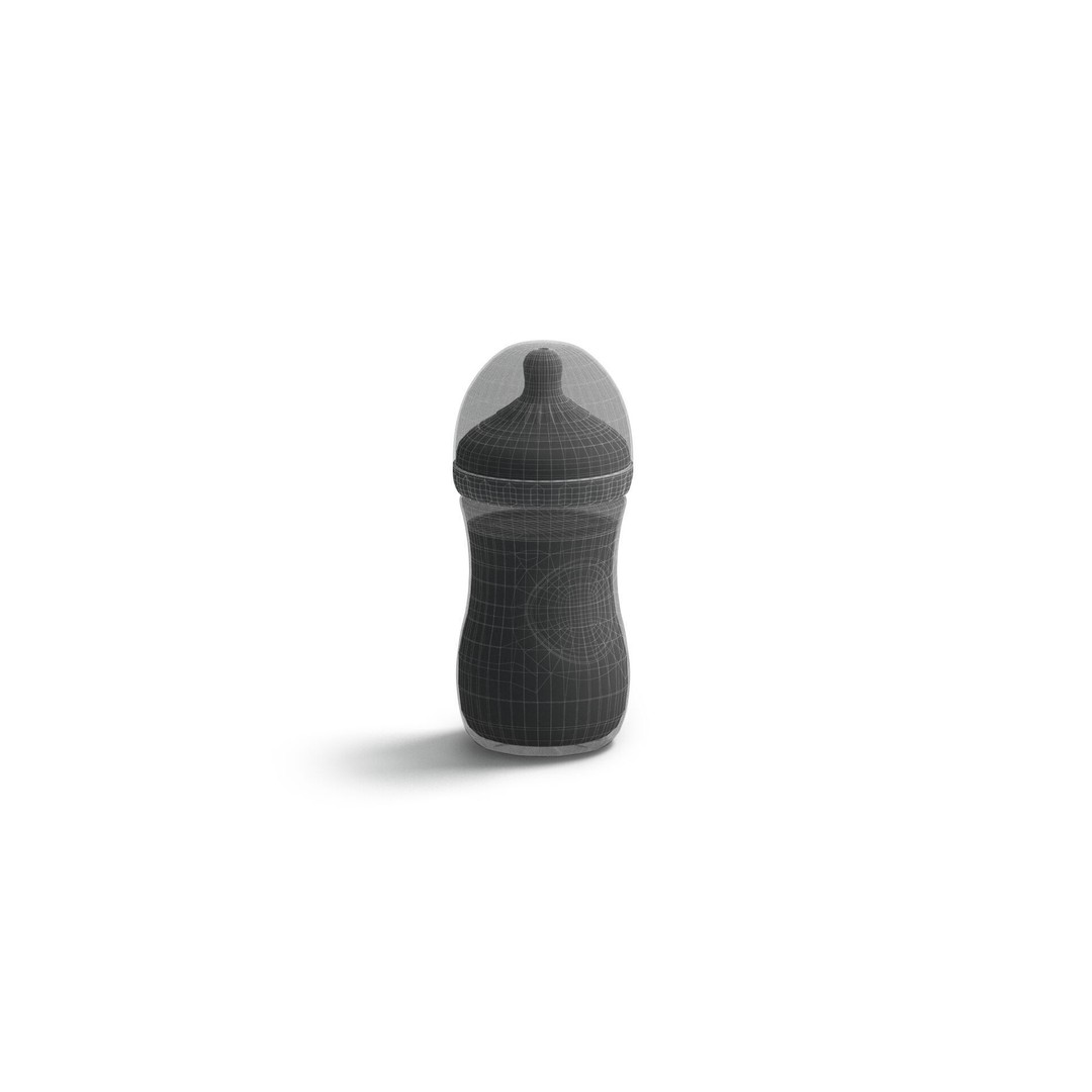 Plastic Baby Bottle 3D Model – Realistic Feeding Container, PBR Textures - View 8