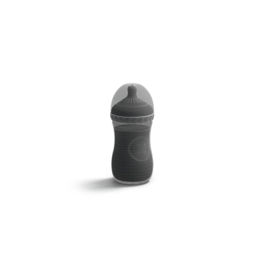 Plastic Baby Bottle 3D Model – Realistic Feeding Container, PBR Textures - View 9