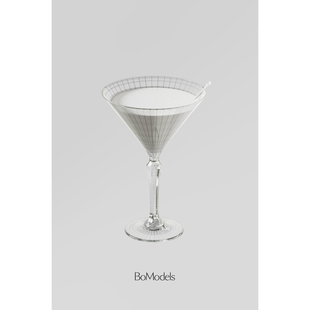 Dry Martini Cocktail 3D Model – Realistic PBR Asset, FBX - View 4