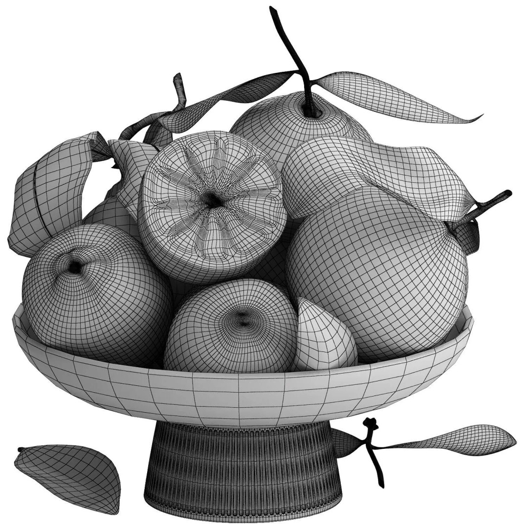 Bowl of Yellow Lemon and Orange Fruit 3D Model – PBR Textured, OBJ/FBX Formats