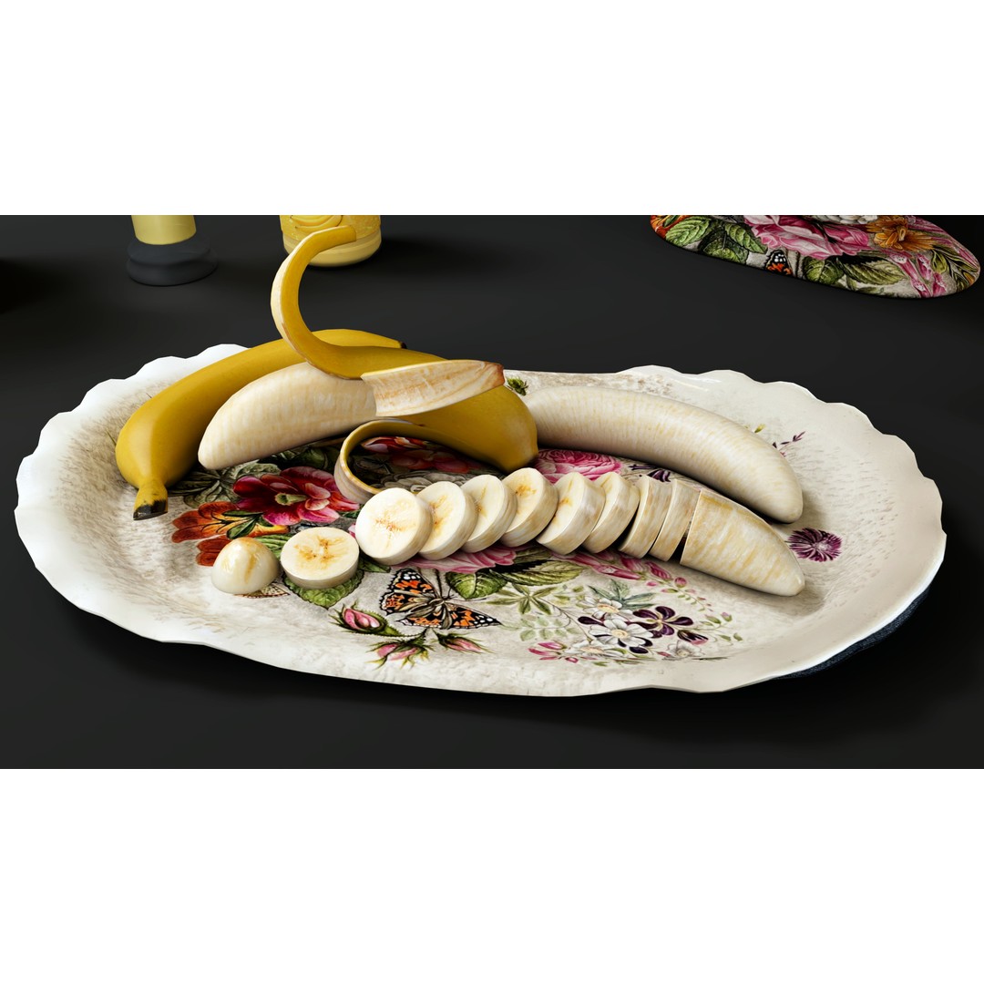 Banana 3D Model – Low Poly PBR Asset, FBX Format - View 5