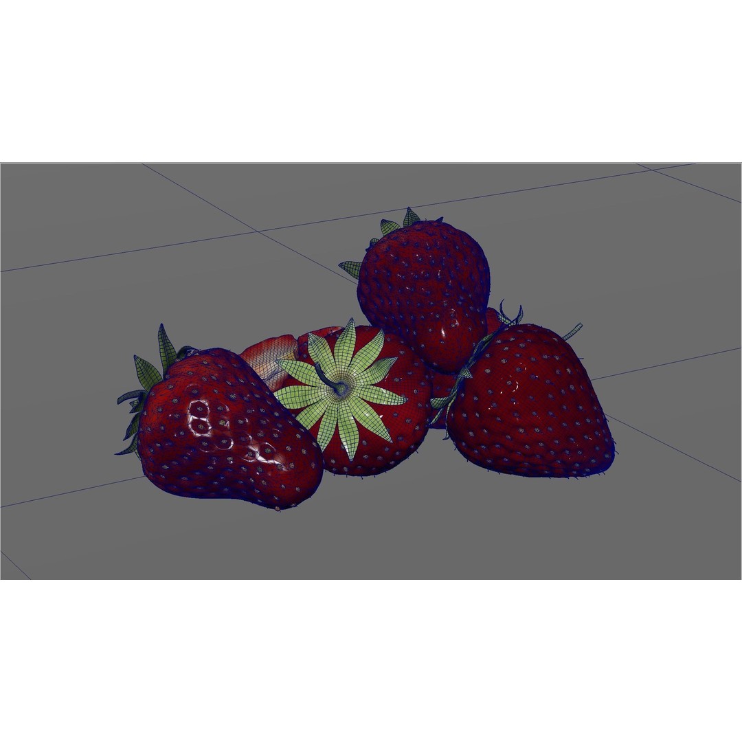 Strawberry 3D Model – Realistic Fruit Asset with Textures, FBX, OBJ - View 17