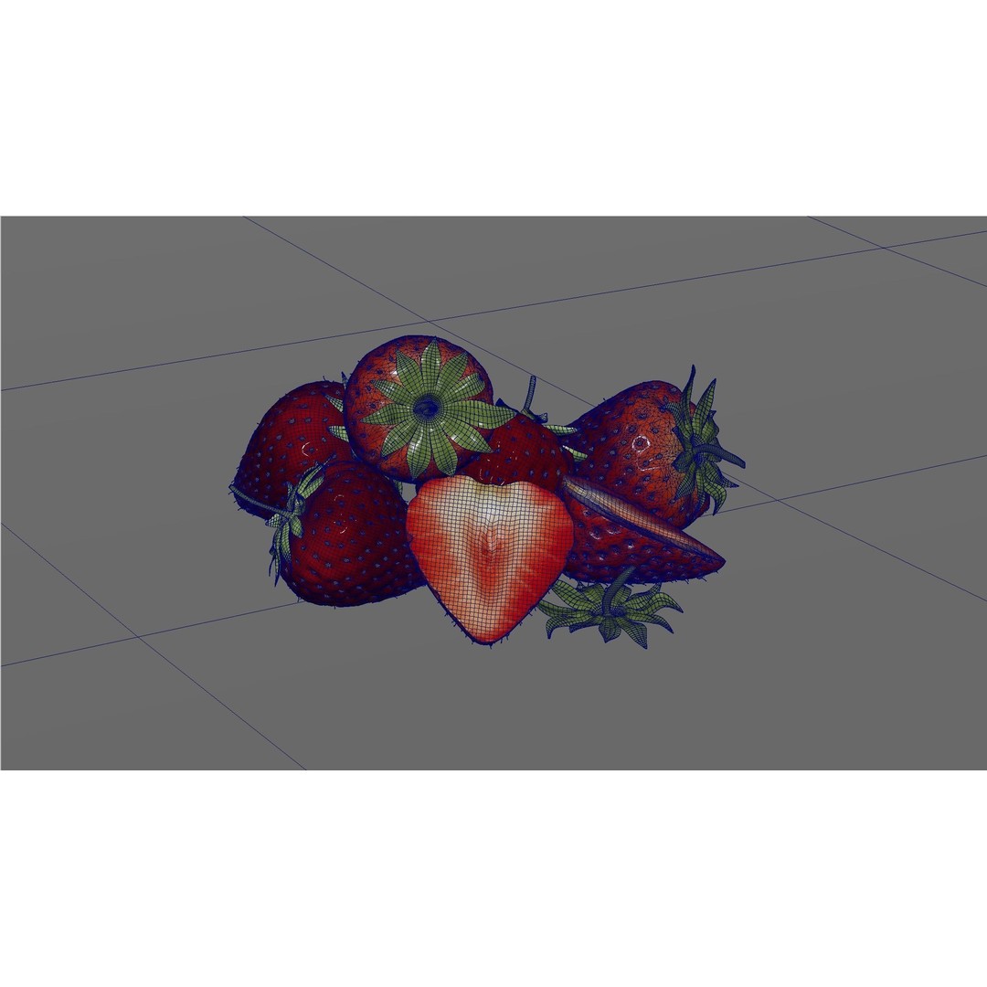 Strawberry 3D Model – Realistic Fruit Asset with Textures, FBX, OBJ - View 18