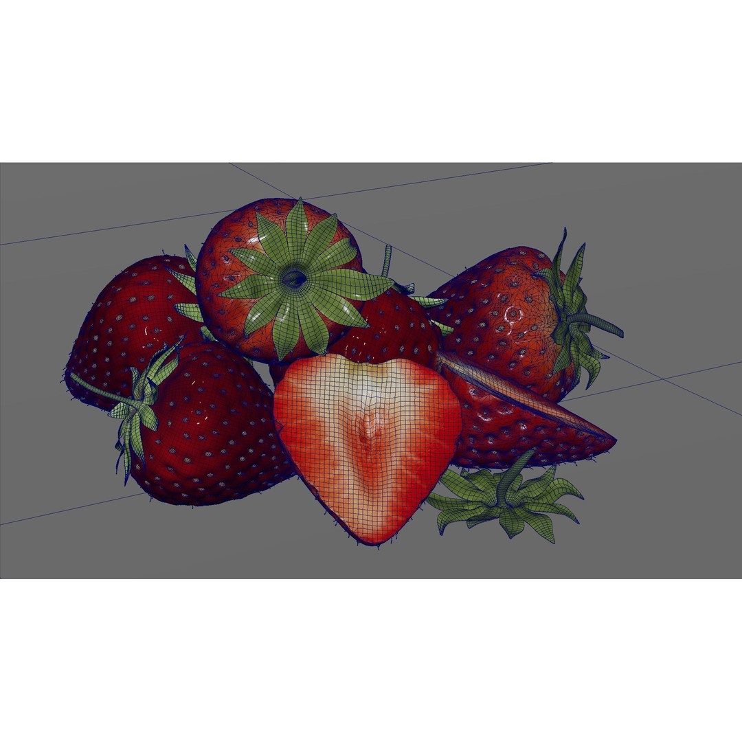 Strawberry 3D Model – Realistic Fruit Asset with Textures, FBX, OBJ - View 19