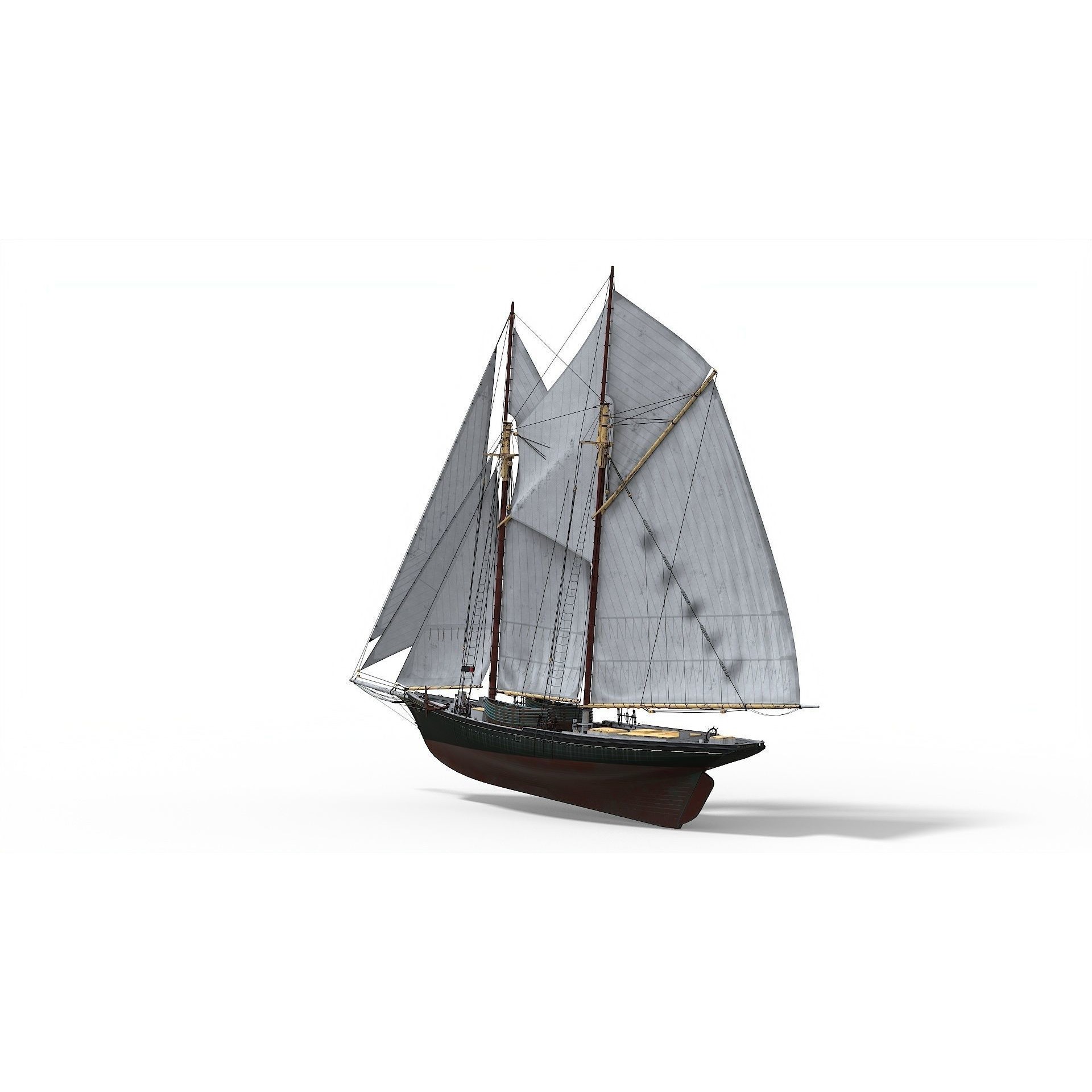 Fishing Schooner Lettie G. Howard - PBR Game-Ready 3D Model - View 10