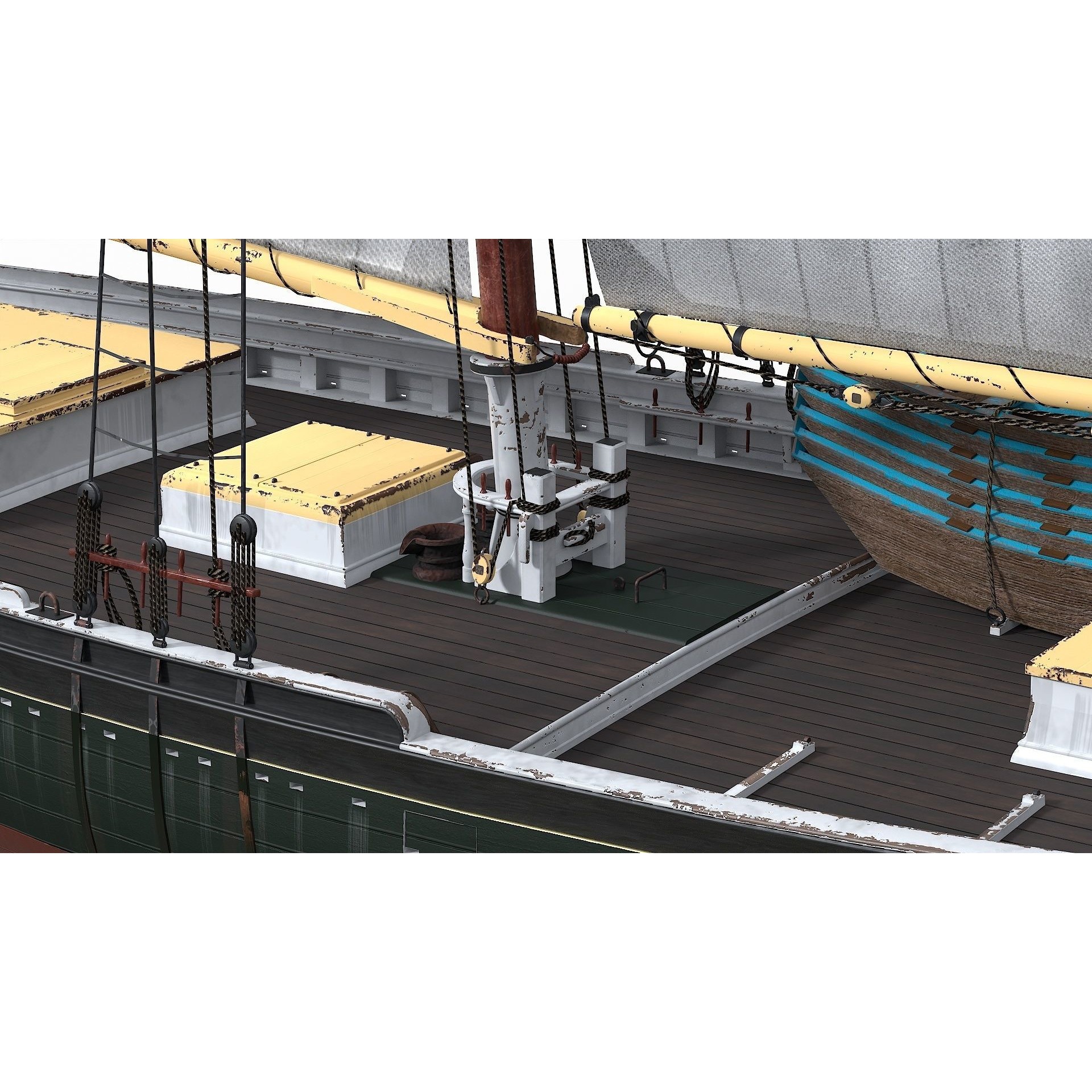 Fishing Schooner Lettie G. Howard - PBR Game-Ready 3D Model - View 13