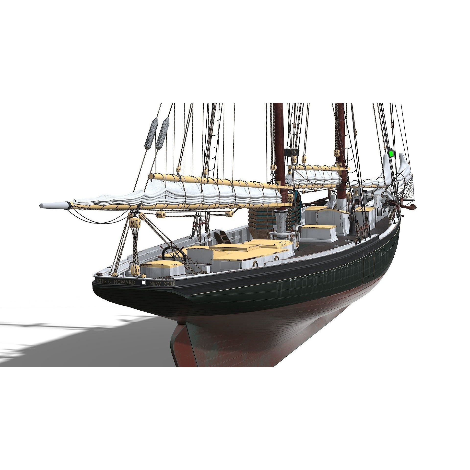 Fishing Schooner Lettie G. Howard - PBR Game-Ready 3D Model - View 14