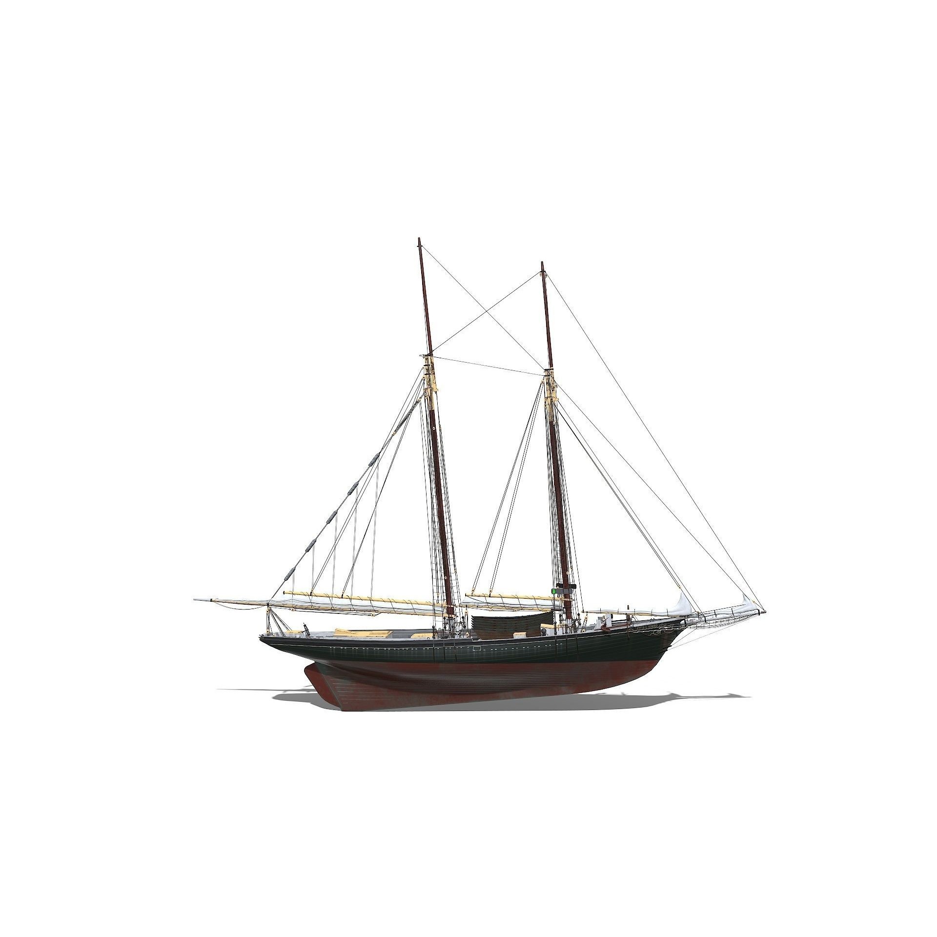Fishing Schooner Lettie G. Howard - PBR Game-Ready 3D Model - View 15