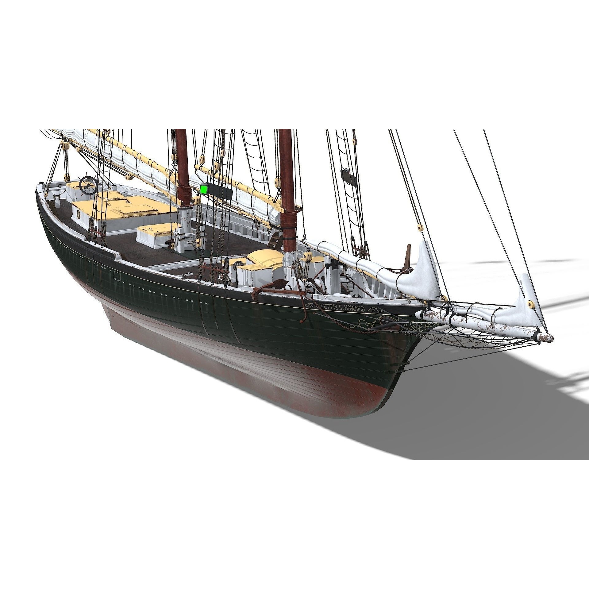 Fishing Schooner Lettie G. Howard - PBR Game-Ready 3D Model - View 17