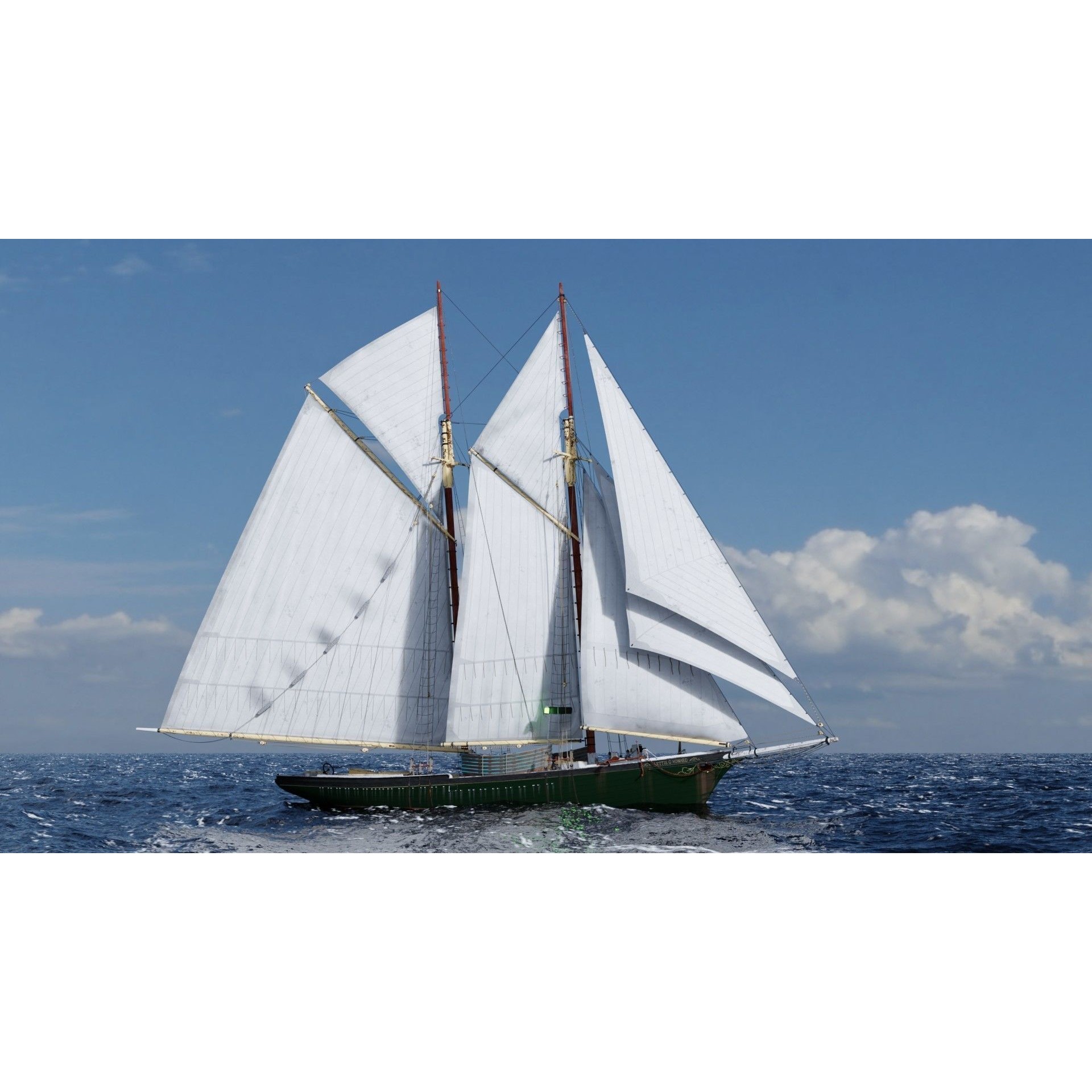 Fishing Schooner Lettie G. Howard - PBR Game-Ready 3D Model - View 3