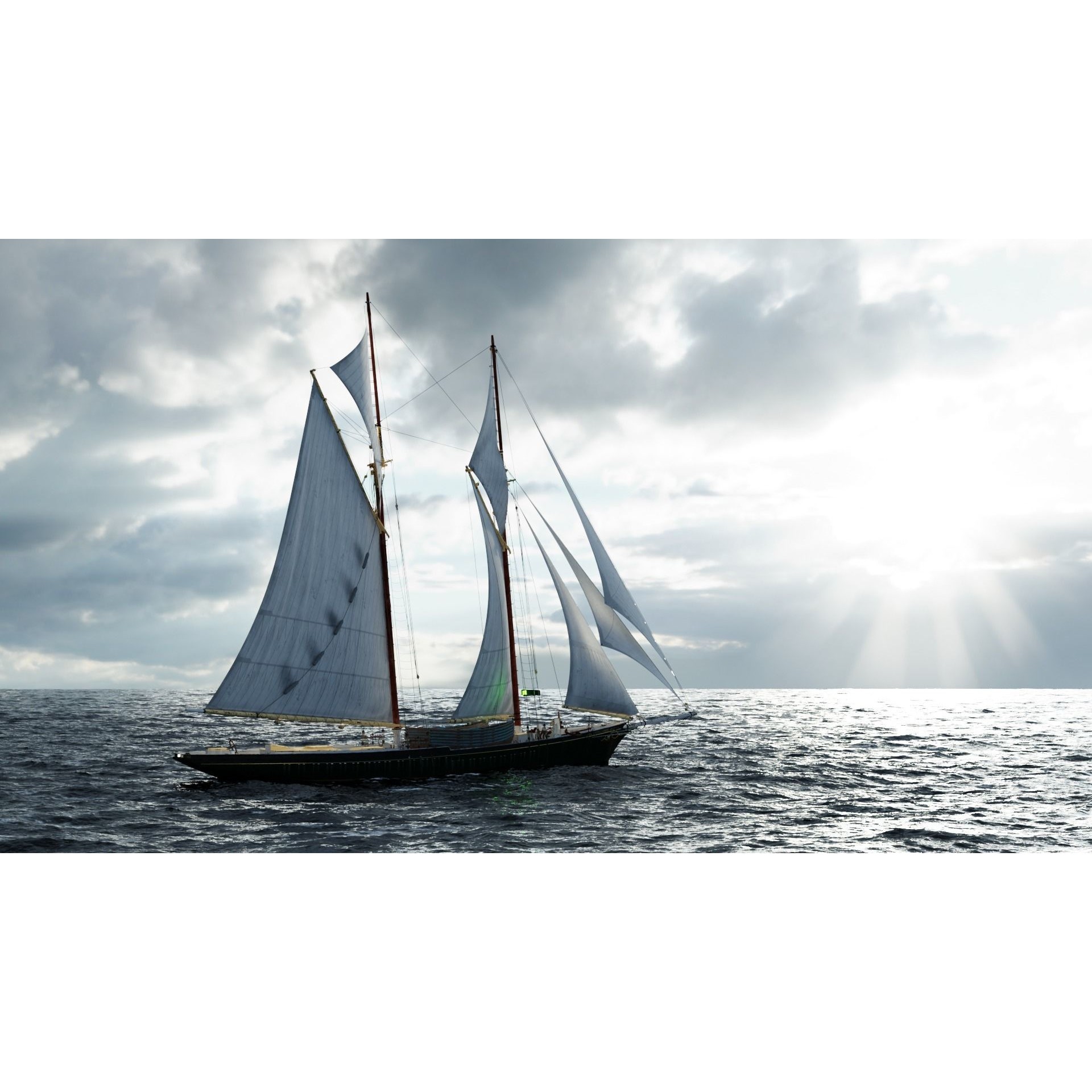 Fishing Schooner Lettie G. Howard - PBR Game-Ready 3D Model - View 4
