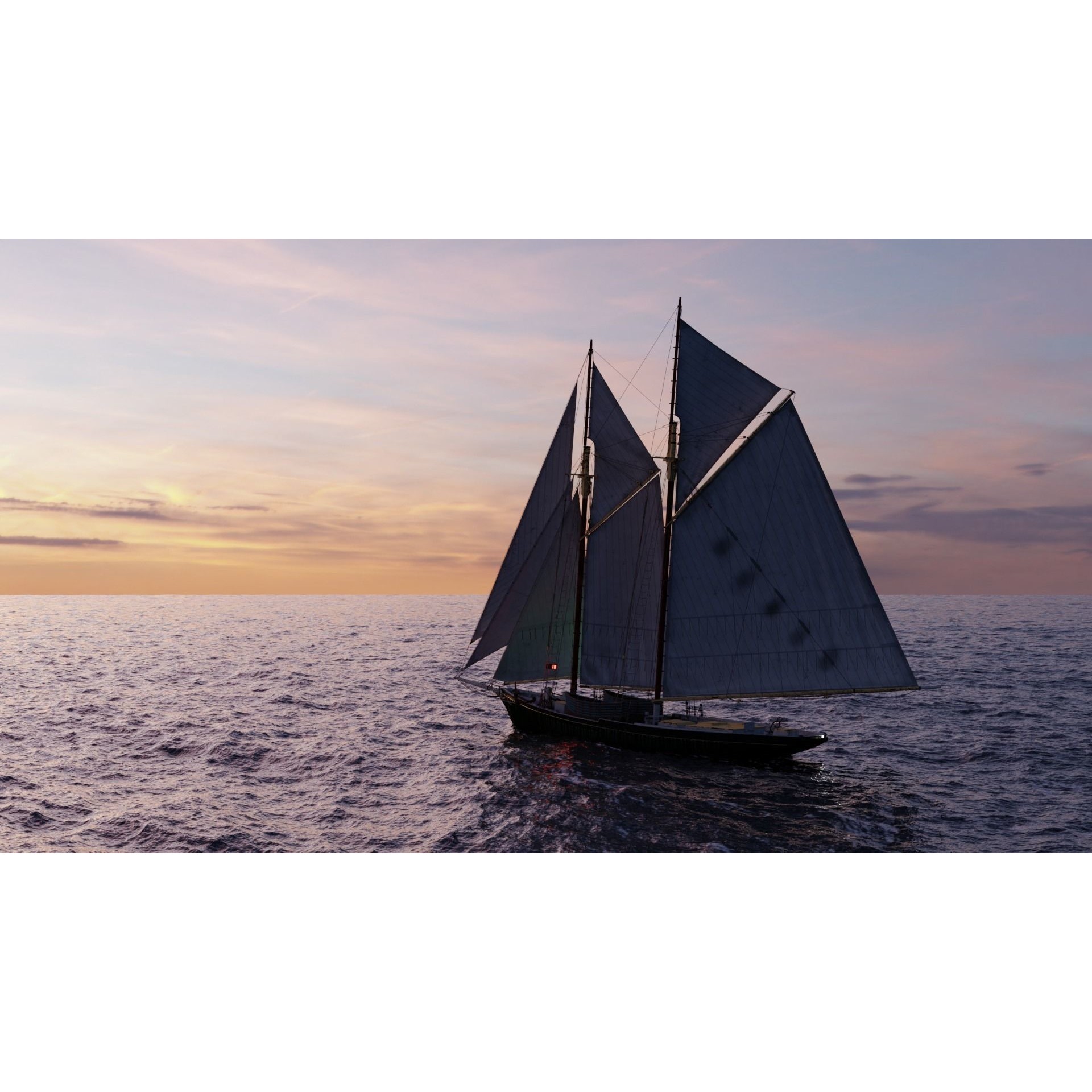 Fishing Schooner Lettie G. Howard - PBR Game-Ready 3D Model - View 5