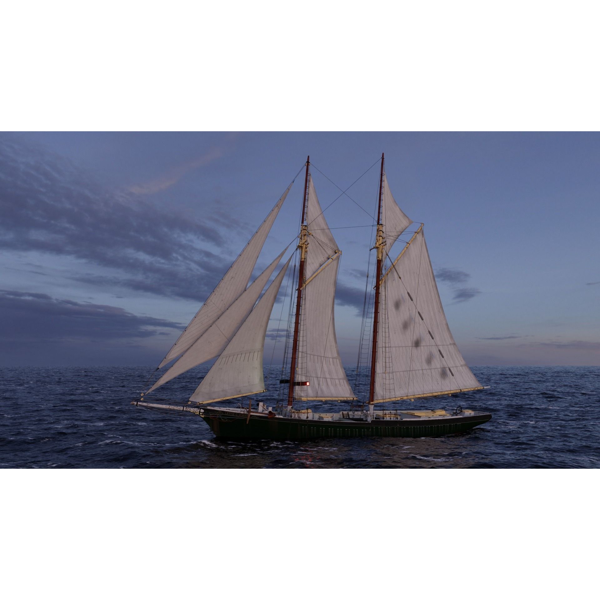 Fishing Schooner Lettie G. Howard - PBR Game-Ready 3D Model - View 6