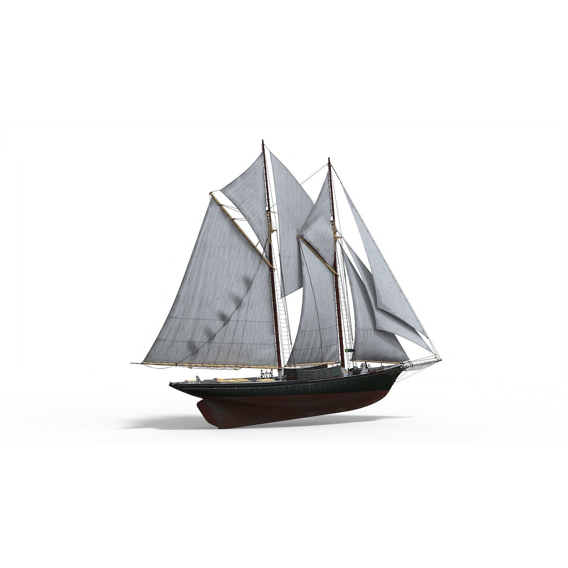 Fishing Schooner Lettie G. Howard - PBR Game-Ready 3D Model - View 7
