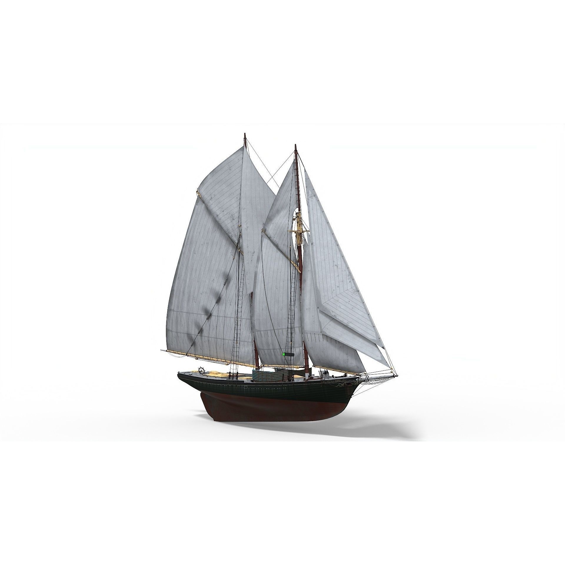 Fishing Schooner Lettie G. Howard - PBR Game-Ready 3D Model - View 8