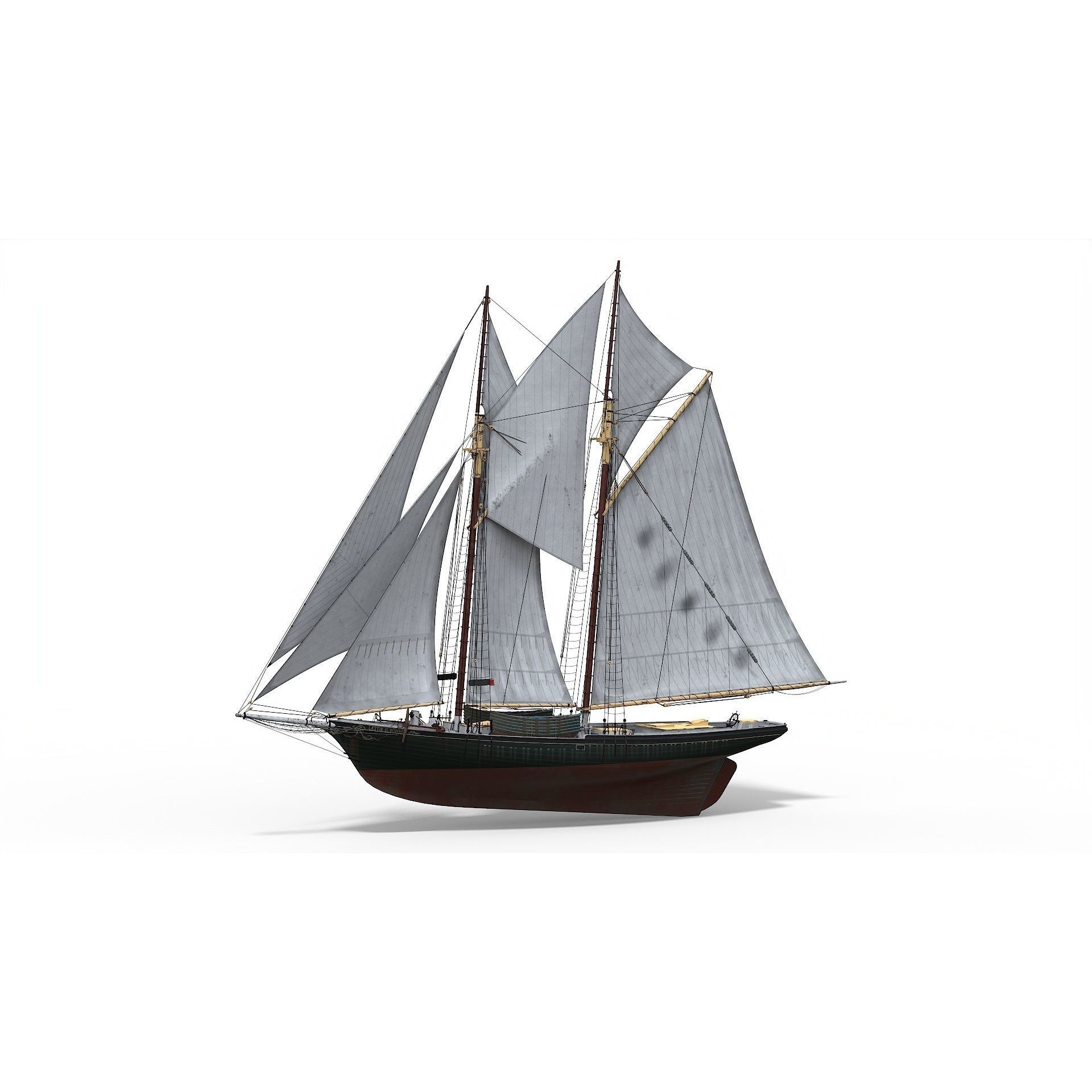 Fishing Schooner Lettie G. Howard - PBR Game-Ready 3D Model - View 9