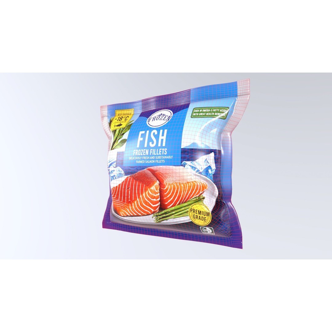 Frozen Fish 3D Model – Low Poly Game Asset, FBX, PBR Textures - View 10