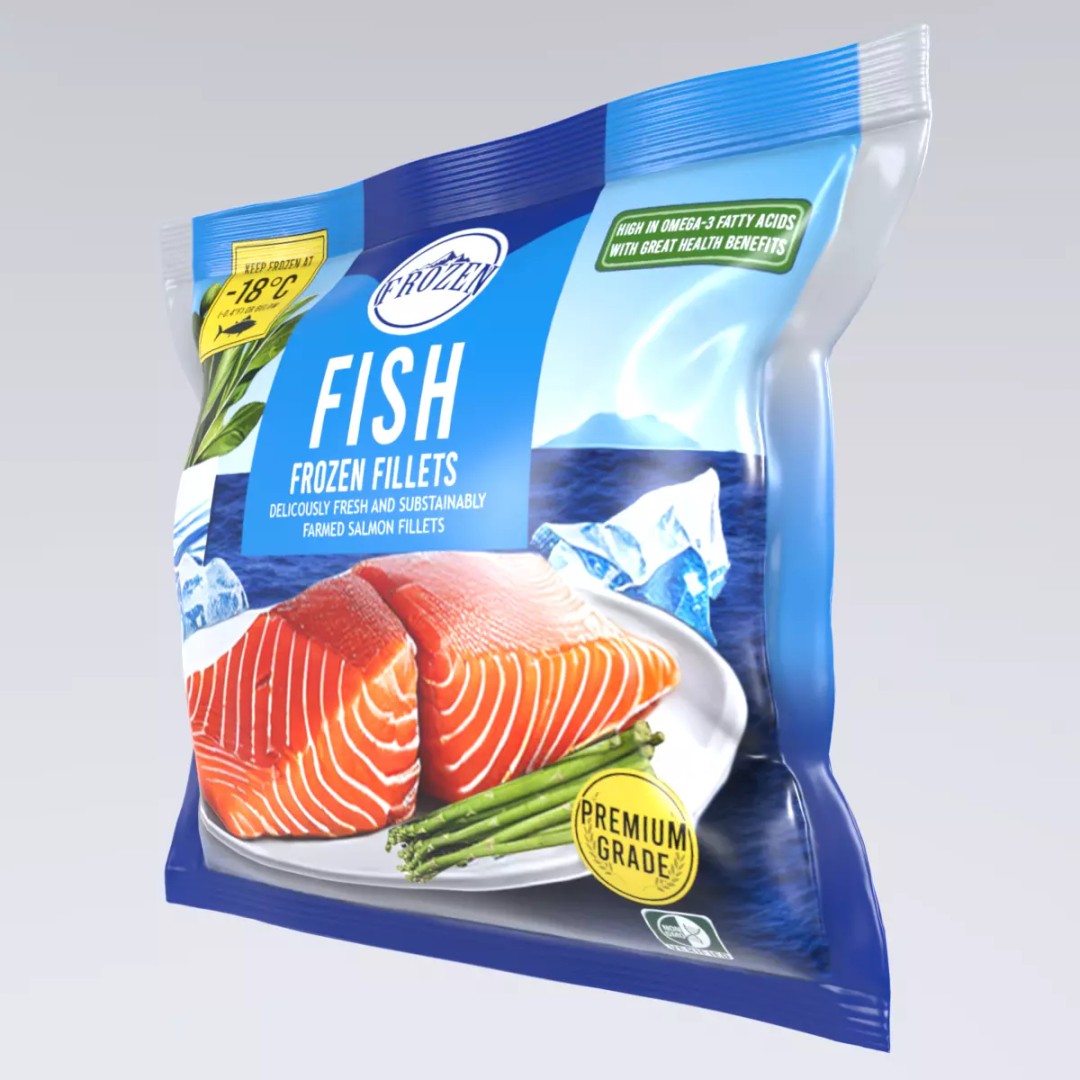 Frozen Fish 3D Model – Low Poly Game Asset, FBX, PBR Textures - View 2