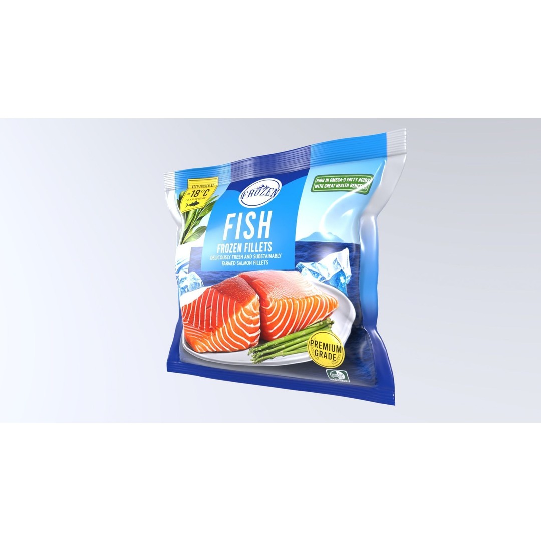 Frozen Fish 3D Model – Low Poly Game Asset, FBX, PBR Textures - View 3