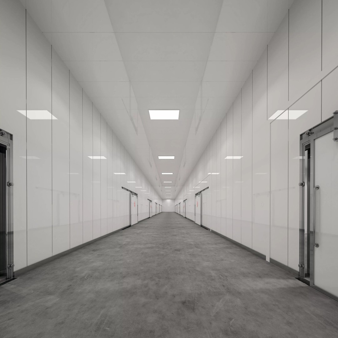 Industrial Freezer 3D Model – Cold Chain Warehouse Corridor, FBX - View 3