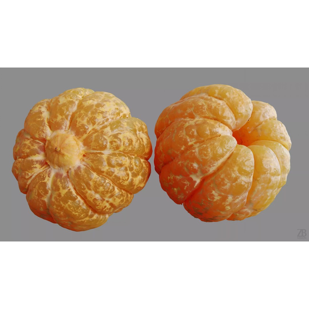 Clementine 3D Model – Photorealistic Fruit Asset, FBX, OBJ