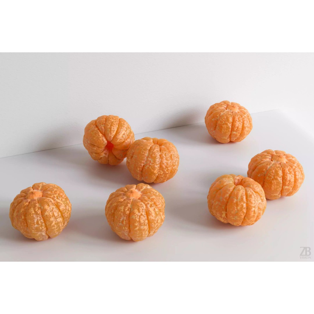 Clementine 3D Model – Photorealistic Fruit Asset, FBX, OBJ - View 2
