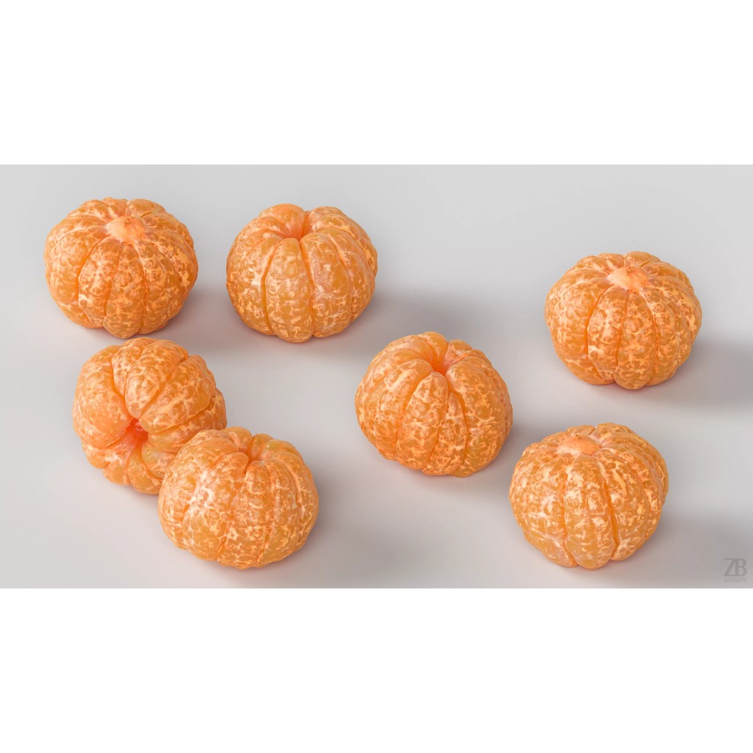 Clementine 3D Model – Photorealistic Fruit Asset, FBX, OBJ - View 4