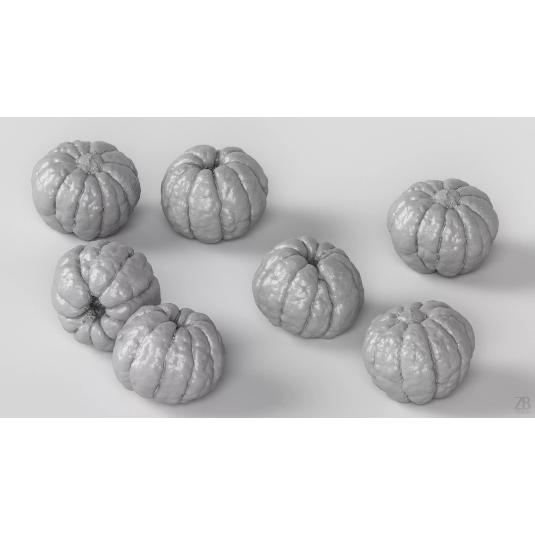Clementine 3D Model – Photorealistic Fruit Asset, FBX, OBJ - View 5