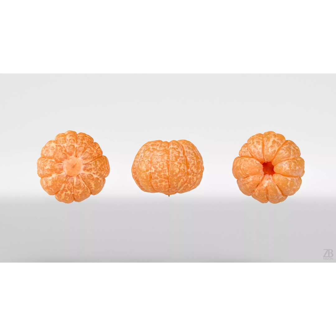 Clementine 3D Model – Photorealistic Fruit Asset, FBX, OBJ - View 6