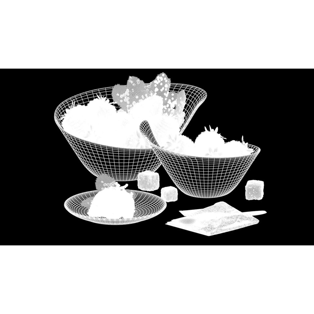 Strawberry 3D Model – Fully Textured Scene with Lighting Setup